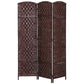 HOMCOM 6ft Folding Room Divider, 3 Panel Wall Partition with Wooden Frame for Bedroom, Home Office, Black