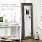 HOMCOM 59" x 23.5" Full Length Mirror, Farmhouse Wall Mount and Leaner Floor Mirror, Vertical and Horizontal for Bedroom, Dark Brown