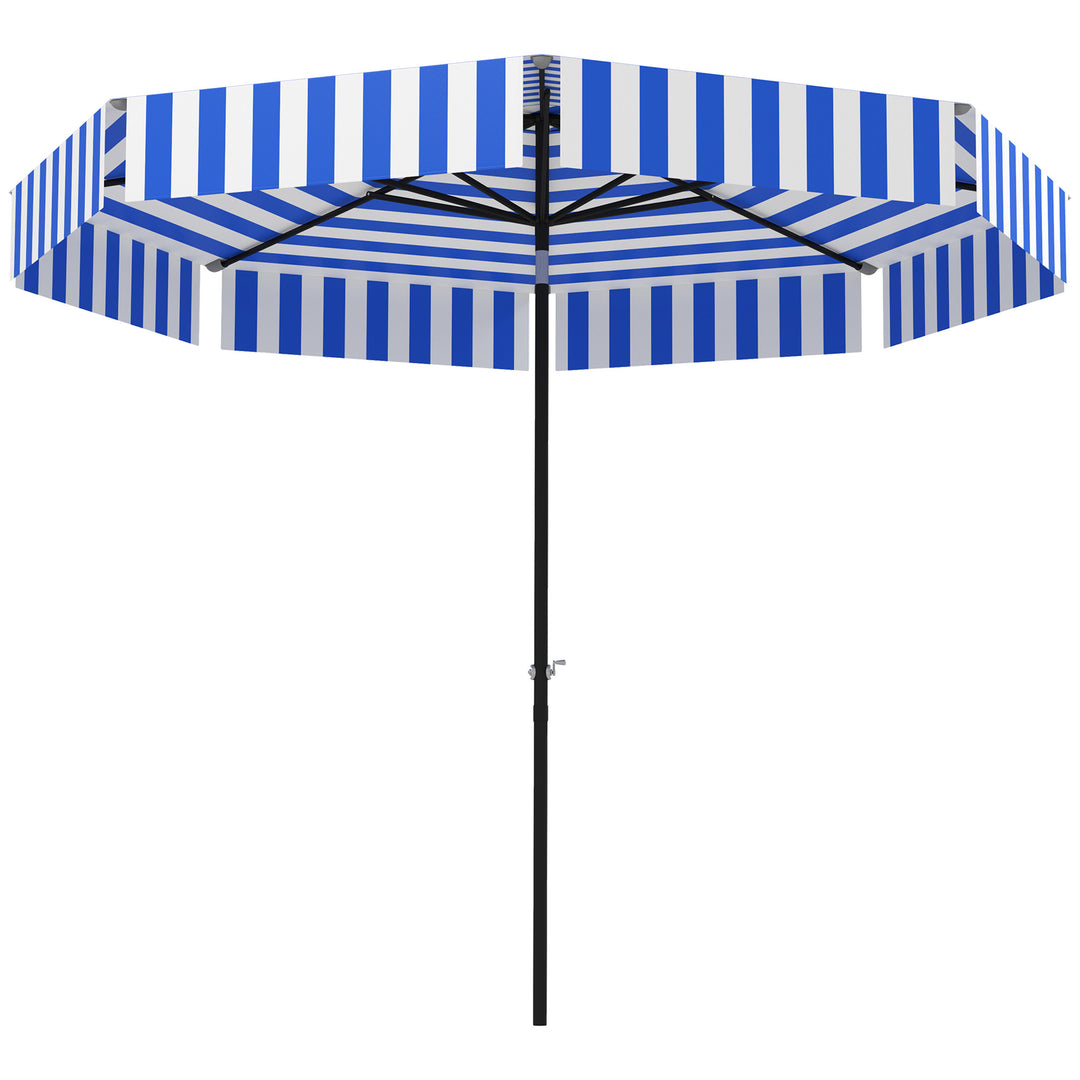 Outsunny 8.7FT Tilting Patio Umbrella with 8 Ribs, Crank Handle, Air Vent for Outdoor, Garden and Pool, Navy Blue