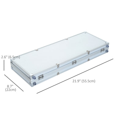 Soozier High Quality 11.5 gram Poker Chips Set with Silver Aluminum Case, 500 Striped Dice 2 Decks of Cards