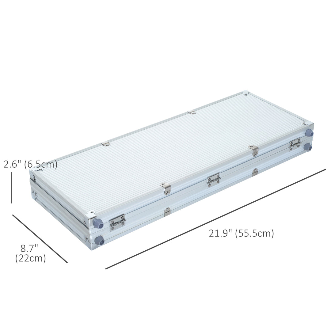 Soozier High Quality 11.5 gram Poker Chips Set with Silver Aluminum Case, 500 Striped Dice 2 Decks of Cards