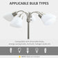 HOMCOM Arc Tree Floor Lamp with 5 Adjustable Rotating Lights, Modern Standing Gooseneck Reading Light for Living Room Bedroom Office, Satin Nickel