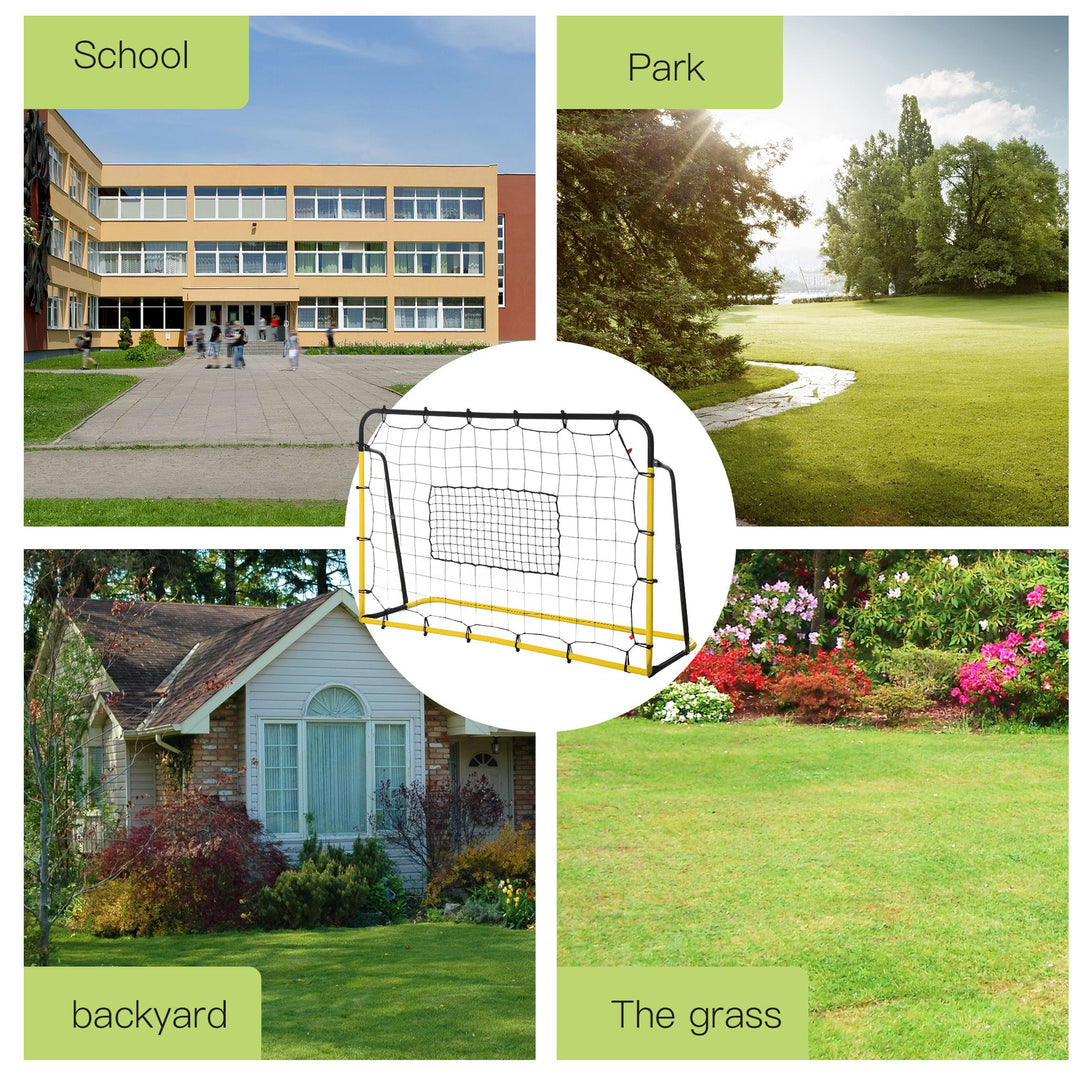 Soozier 6 x 4 ft Rebound Net Soccer Goal with 5 Angle Adjustable for Soccer Baseball Basketball Training