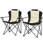 Outsunny 2 Pack Folding Camping Chairs, High Back Folding Chairs w/ Cup Holder, Padded Camping Chairs for Outdoor Events, Yellow