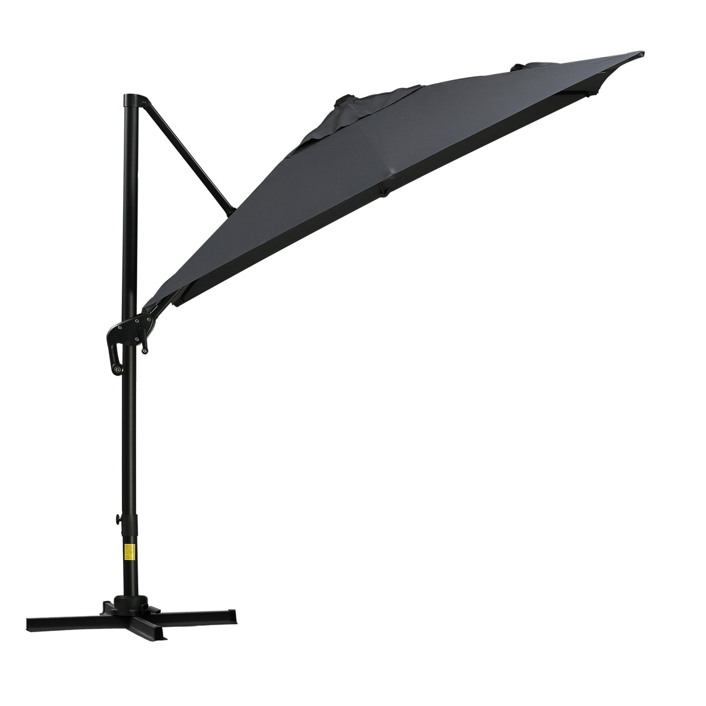 Outsunny 8'x8' Square Patio Hanging Offset Umbrella, Outdoor Cantilever Parasol w/ Cross Base, Cream White