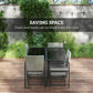 Outsunny 9 Pieces Wicker Patio Dining Set with 4 Armchairs, 4 Stools, Tempered Glass Top, Removable Cushions, Light Grey