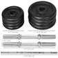 Soozier 44lbs 2-in-1 Adjustable Weight Barbell & Dumbbells Set, Free Weights Set with Non-Slip Handles for Home Gym Training, Black