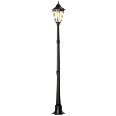 Outsunny 77" Solar Lamp Post Light Outdoor Street Lamp, Motion Activated Sensor PIR, Adjustable Brightness for Backyard, Black