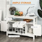 HOMCOM Modern Kitchen Buffet Bar Cabinet Storage Sideboard Dining Server with Drawer & 12-Bottle Wine Rack for Living Room, Espresso
