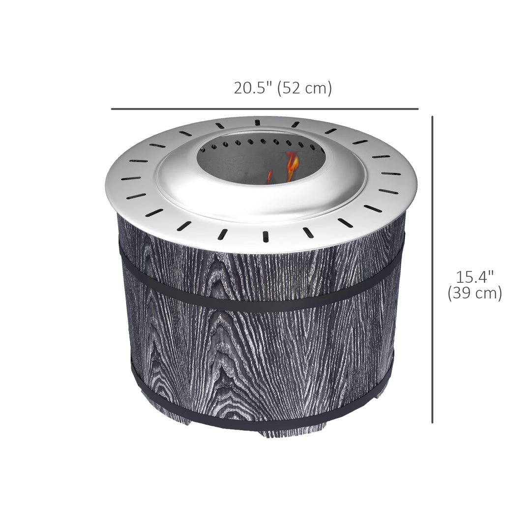 Outsunny Smokeless Fire Pit, Portable Camping Bonfire Stove with Mat for Backyard Patio Picnic, Magnesium Oxide, Black