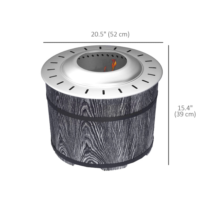 Outsunny Smokeless Fire Pit, Portable Camping Bonfire Stove with Mat for Backyard Patio Picnic, Magnesium Oxide, Black