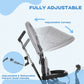 Qaba 6 in 1 Toddler Tricycle Stroller with Basket, Canopy, 5-point Safety Harness, for 12-60 Months, Blue