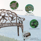 Outsunny 40" Outdoor Garden Bench, Cast Aluminum Antique Rose Style Patio Garden Park Loveseat Bench for Backyard, Porch, Balcony, Lawn, Bronze