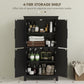 HOMCOM Farmhouse Bathroom Storage Cabinet, Bathroom Floor Cabinet with Barn Doors and Adjustable Shelf, Black