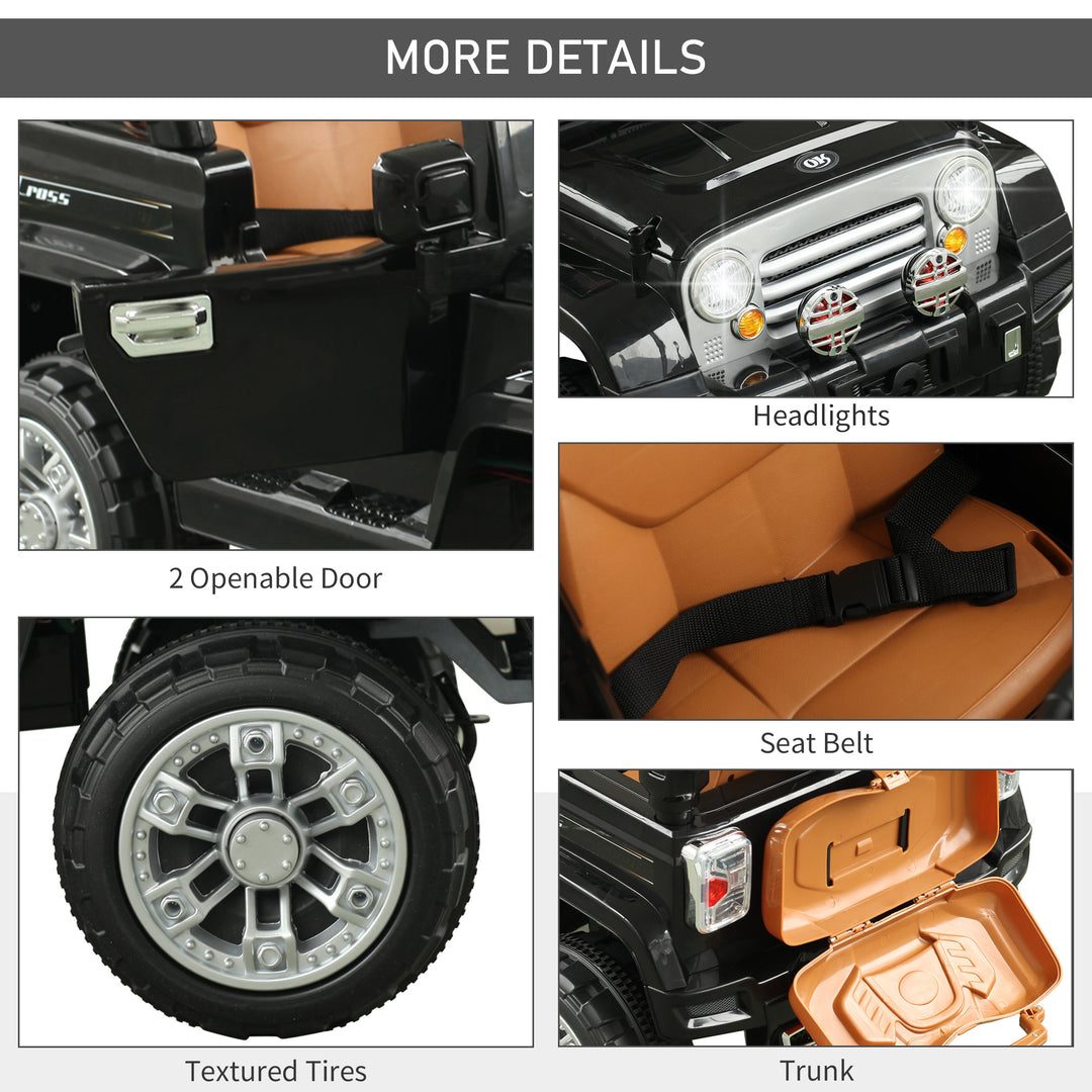 Aosom 12V Kids Electric Toy Car Jeep Power Wheels with Remote Control Black
