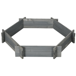 Outsunny 39" x 36" Screwless Hexagon Planter Box, Raised Garden Bed, Herb Garden for Vegetables, Flowers, Grey