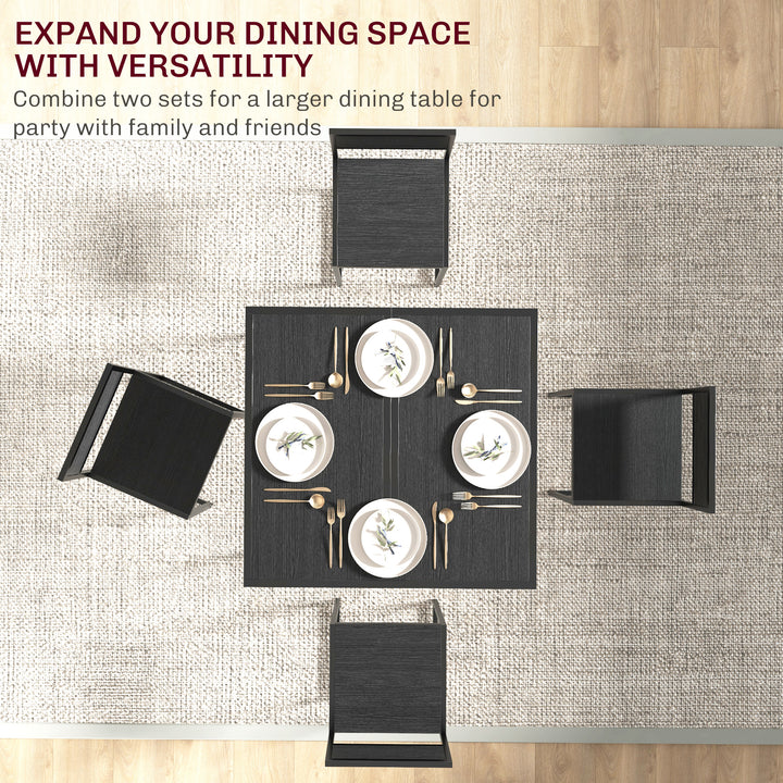 HOMCOM Dining Table Set, Industrial Dining Set for 2, Kitchen Table and Chairs for Small Space, Dining Room Table with Chairs