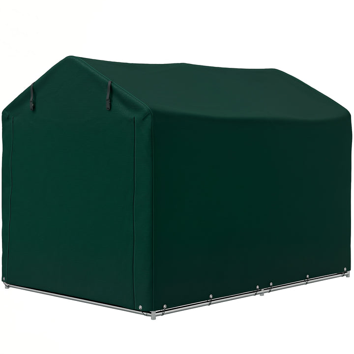 Outsunny Outdoor Storage Shed, UV Resistant Bike Tent with Roll-up Zipper Door, Portable Shed for Bike, Motorcycle, Dark Green