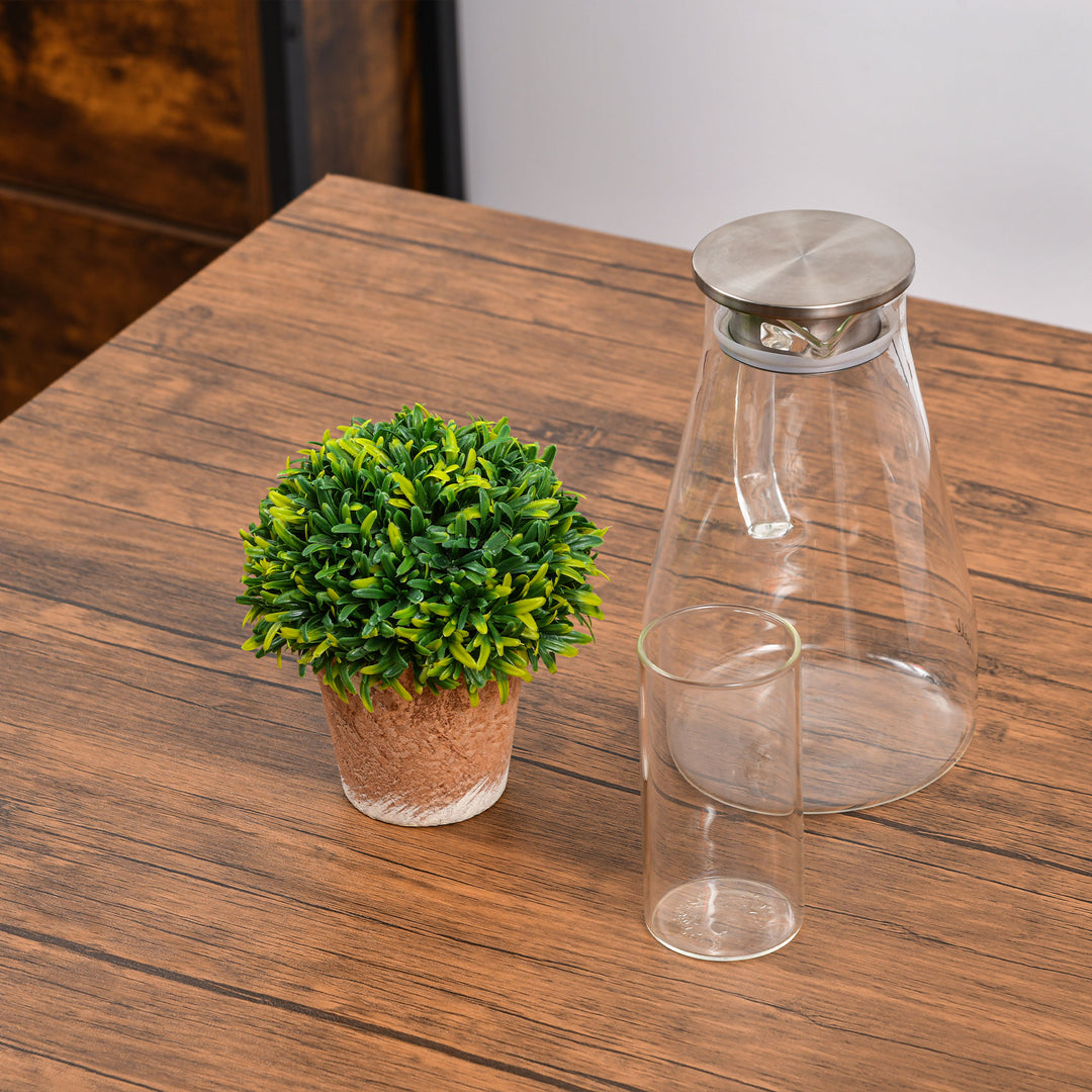 HOMCOM 5-Piece Counter Height Bar Table and Chairs, Square Dining Table and Chairs Set for 4, Industrial Pub Table and Chairs