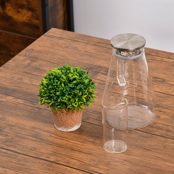 HOMCOM 5-Piece Counter Height Bar Table and Chairs, Square Dining Table and Chairs Set for 4, Industrial Pub Table and Chairs