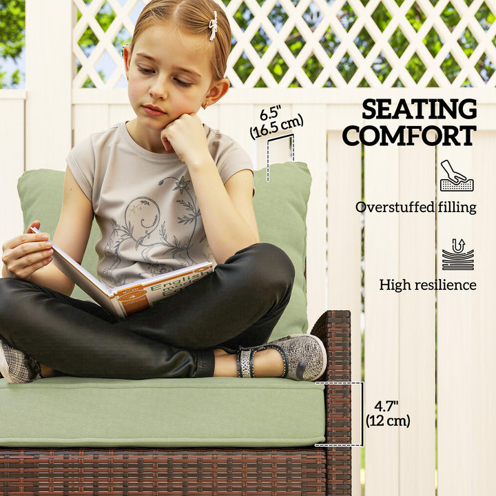 Outsunny 4-Piece Seat Cushion Pillows Replacement, Patio Chair Cushions Set with Back for Indoor Outdoor, Turquoise