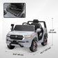 Qaba 12V Toyota LAND CRUISER Licensed Kids Car w Remote Control, Four Wheel Spring Suspension, Soft Start, LED Light, Pink