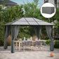 Outsunny 10' x 13' Universal Gazebo Sidewall Set with 4 Panels, Hooks/C-Rings Included for Pergolas & Cabanas, Beige