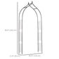 Outsunny 8FT Metal Garden Arch, Decorative Arbor Trellis for Climbing Plants, Wedding, Party, Event, Holiday, Black