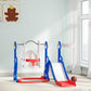 Qaba 8 in 1 Slide and Swing Set, Baby Swing Set with Basketball Hoop, Climber, Steering Wheel, for Aged 1-3 Years, Yellow