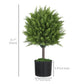 HOMCOM Set of 2 Decorative Artificial Plants, Cedar Topiary Trees in Pots, Fake Plants for Home Indoor outdoor Decor, Green