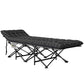 Outsunny 25.6" Wide Folding Bed, Camping Cot for Adults with Mattress, Carry Bag, Storage Pocket, Max Load 330 LBS, Light Grey