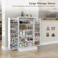 HOMCOM Freestanding Kitchen Pantry Storage Cabinet Kitchen Cabinet with 5-Tier Shelf 12 Spice Racks Adjustable Shelves White