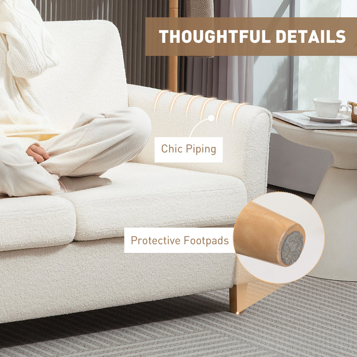 HOMCOM 2-Seat Sofa Two-Seater Couch with Armrests and Wood Legs for Living Room, Bedroom, Dark Grey