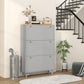 HOMCOM Shoe Storage with 3 Flip Drawers and Adjustable Shelves, Entryway Shoe Storage Cabinet for 24 Pairs of Shoes, Grey