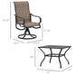 Outsunny 5-Piece Outdoor Patio Dining Set, 4 Swivel Rocker Chairs and 37" x 37" Dining Table Furniture Set with Umbrella Hole for Garden, Lawn and Backyard, Black (Umbrella not included)