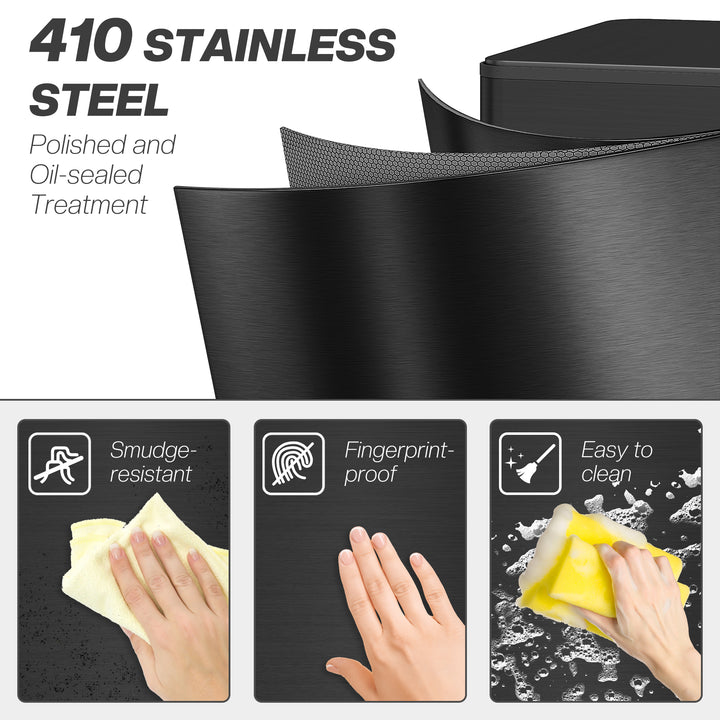HOMCOM 5.3 Gallon Stainless Steel Kitchen Garbage Can with Soft-close Lid, Foot Pedal, Fingerprint-Proof, Silver
