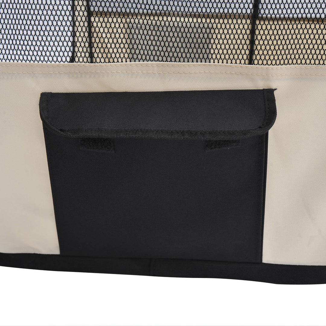PawHut Puppy Playpen 49.2-inch Soft Pet Playpen Folding Tent Kennel Kitten Playpen Cat Dog Exercise Crate w/ Bag