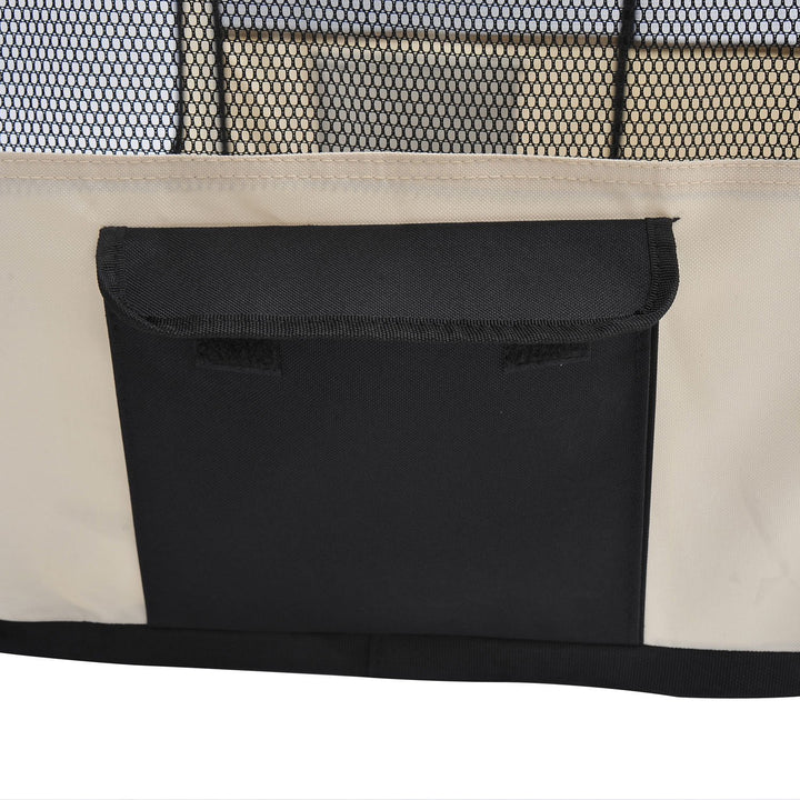 PawHut Puppy Playpen 49.2-inch Soft Pet Playpen Folding Tent Kennel Kitten Playpen Cat Dog Exercise Crate w/ Bag