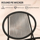 Outsunny Rattan Bistro Set, 3 Pieces Wicker Patio Furniture Set, Acapulco Chairs and Steel Table for Porch, Balcony, Black