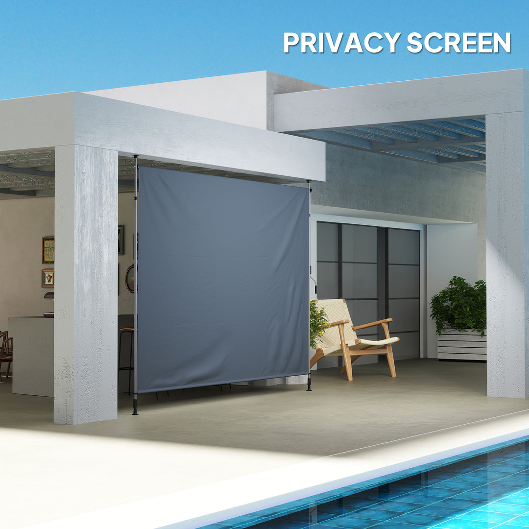 Outsunny 11.5' x 10' Manual Retractable Patio Awning, Outdoor Privacy Screen with UPF30+ & Water-Resistant Fabric, Dark Grey