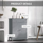 kleankin Freestanding Bathroom Floor Cabinet, Organizer Floor Tower with 2 Door, 2 Drawers, Adjustable Shelf, Grey