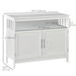 HOMCOM Wooden Console Table with Open Shelf and 2 layers Cabinet  Kitchen Furniture