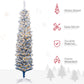 HOMCOM 6' Flocked Christmas Trees, Pencil Prelit Artificial Christmas Tree with Snow Branches, Pink