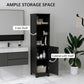 kleankin Tall Bathroom Storage Cabinet, Freestanding Tower Cabinet with Adjustable Shelf, 3 Open Shelves, White