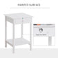 HOMCOM Multipurpose Bedside Table Night Stand W/ Drawer and Storage Shelf End Side Table Bedroom White