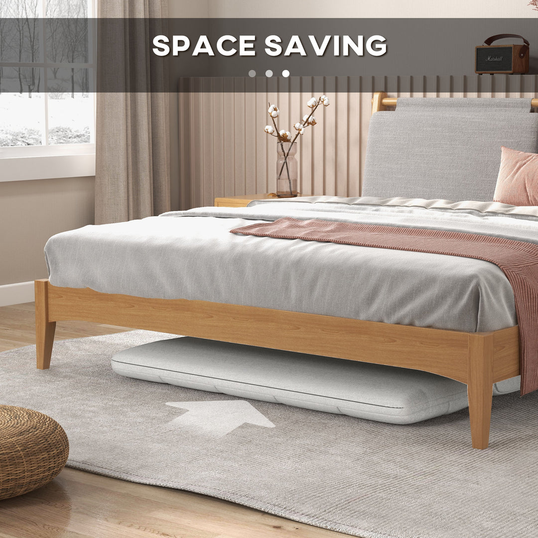 HOMCOM 51" Folding Floor Sofa, Foldable 2-Seater Lazy Sofa Sleeper Bed, Adjustable Linen Floor Couch with 9-position Backrest, 2 Pillows and Wide Seat for Living Room, Grey