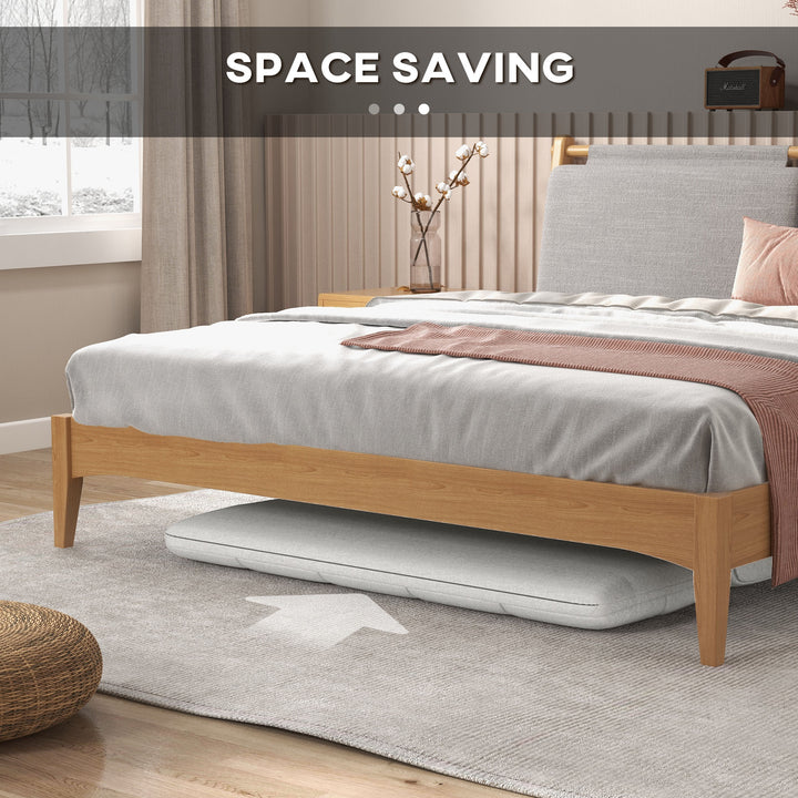 HOMCOM 51" Folding Floor Sofa, Foldable 2-Seater Lazy Sofa Sleeper Bed, Adjustable Linen Floor Couch with 9-position Backrest, 2 Pillows and Wide Seat for Living Room, Grey