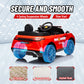 Qaba 12V Kids Electric Police Car w/ Remote Control, Spring Suspension, Transport Wheel, Siren, Music, Light, Horn, Black