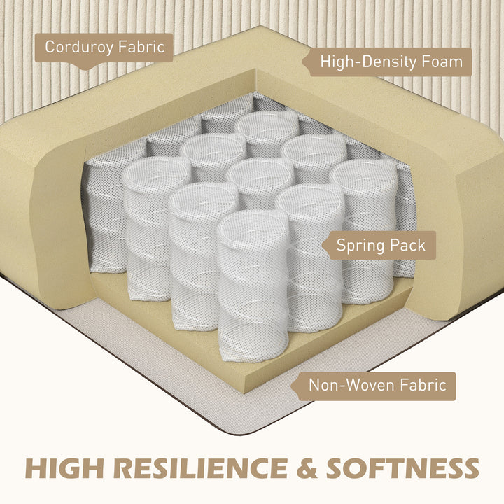 HOMCOM L Shaped Couch, L Shape Sofa with Chaise Lounge and Spring Cushion for Living Room, Bedroom, Grey