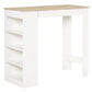 HOMCOM Bar Table, High Top Pub Table with 4 Storage Shelves, Modern Bar Height Table for Home Bar, Kitchen, Grey